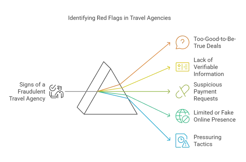 An illustration emphasizing the issue of travel agency frauds