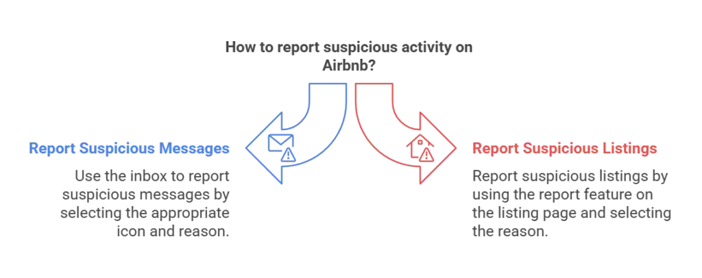 Guide on how to report suspicious messages and listings on Airbnb