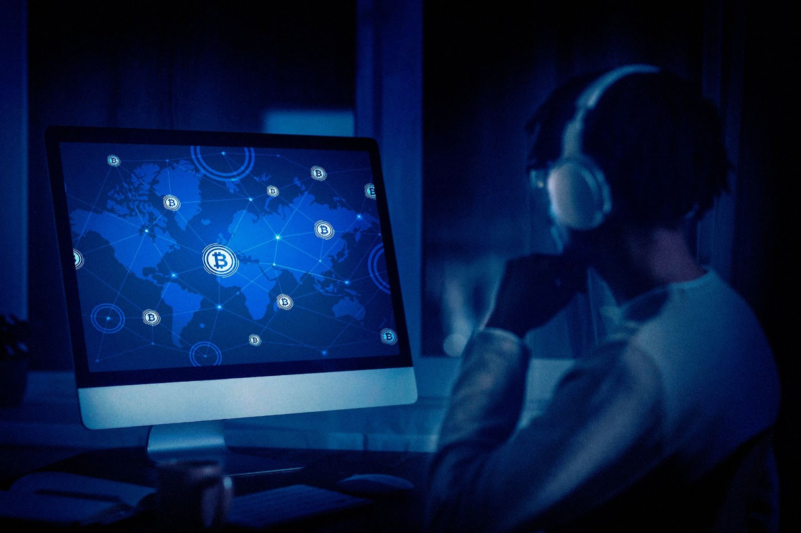 User looking at global bitcoin activity, a common target environment for bitcoin code scam operations