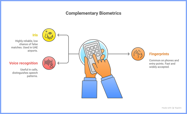 Iris, voice, and fingerprints as complementary biometrics to enhance security, and how to check a fake profile online