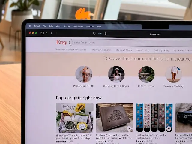 Etsy scams: view of the Etsy online store