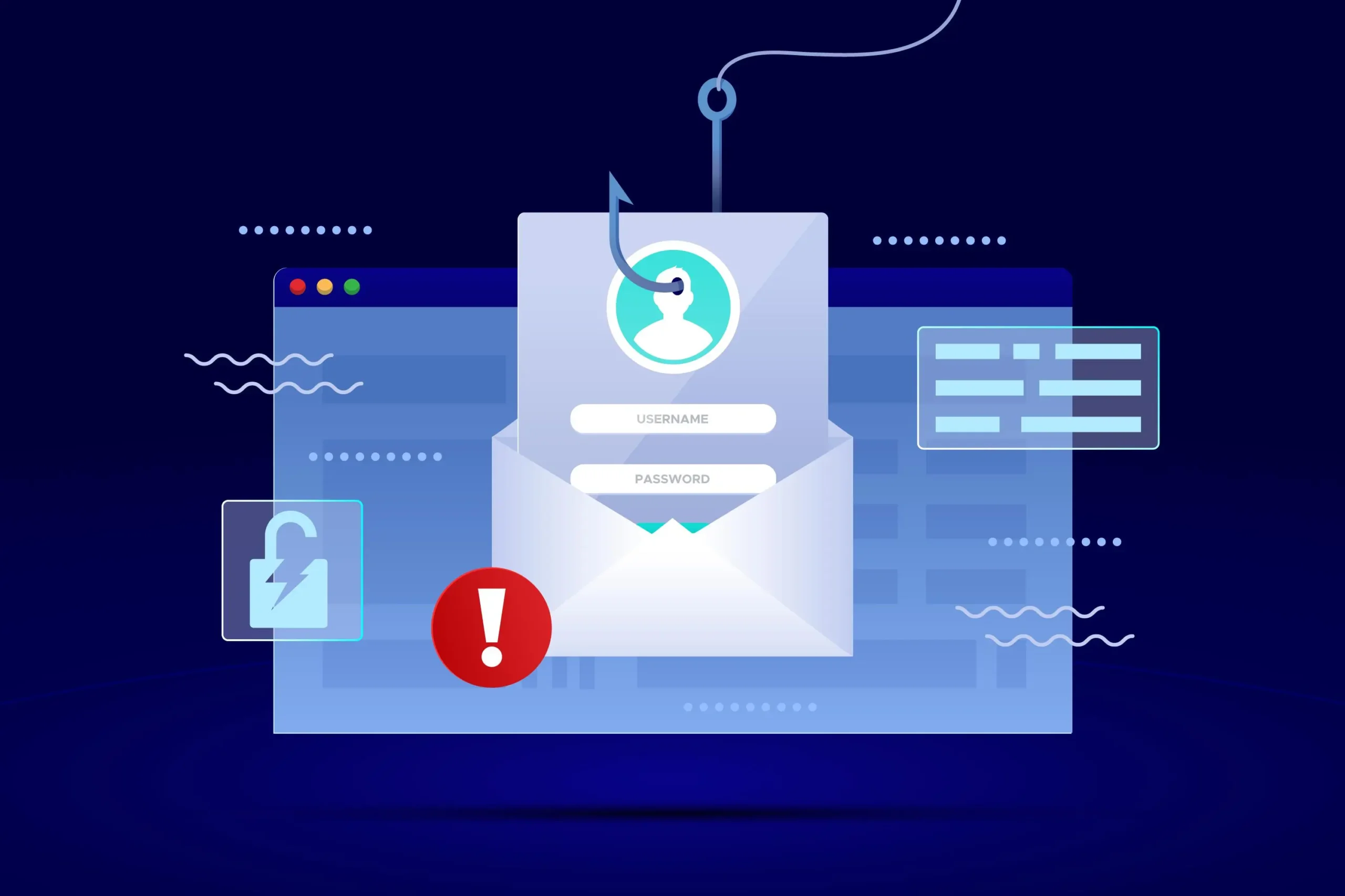 Phishing email with login form and password theft warning