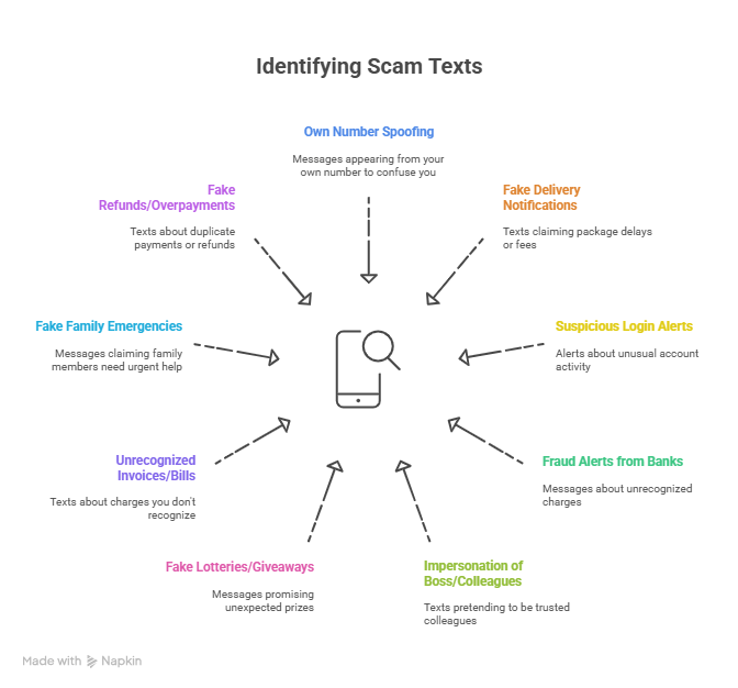 How to Tell if a Text Is a Scam: types