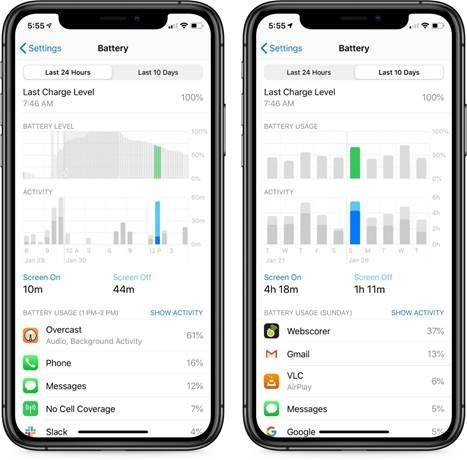 Analyzing iPhone battery usage to spot suspicious apps or signs of malware activity