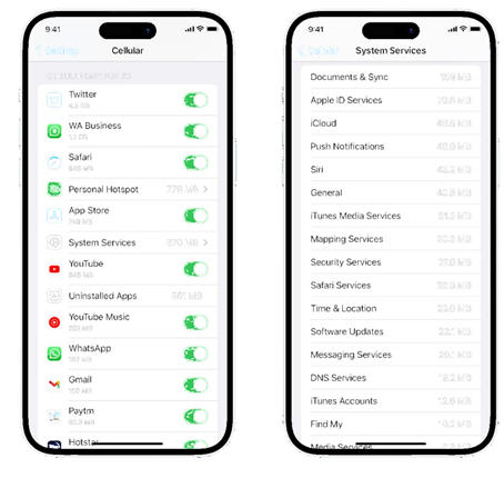 Reviewing data and system activity on iPhone to detect unusual app behavior