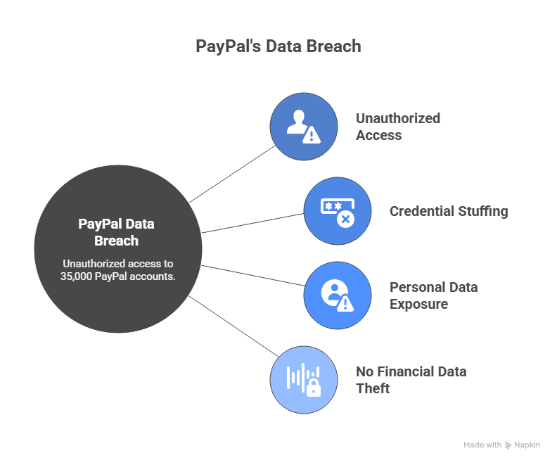 Infographic showing the 2022 PayPal data breach