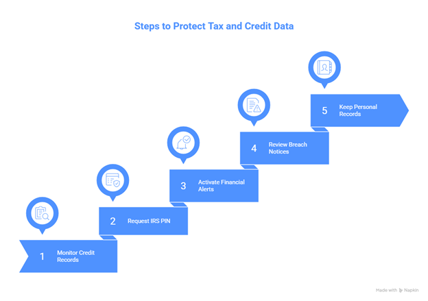 Steps to protect tax and credit data when exploring can you buy a house if you owe taxes, from monitoring reports to alerts
